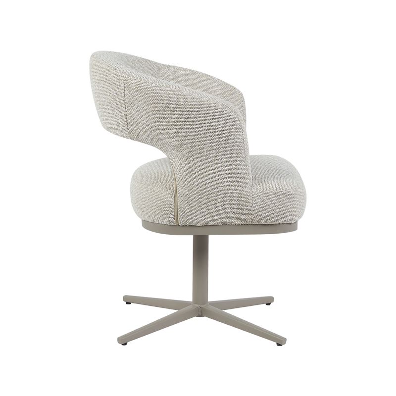 Eetkamerstoel Monaco Naturel Royal Boucle met taupe metalen onderstel