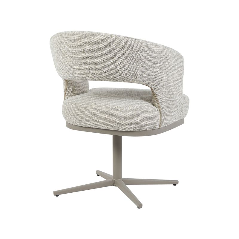Eetkamerstoel Monaco Naturel Royal Boucle met taupe metalen onderstel