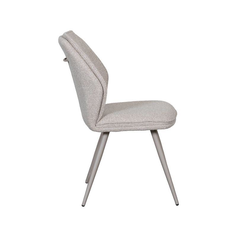 Eetkamerstoel Silvain Naturel Royal Boucle met taupe metalen onderstel