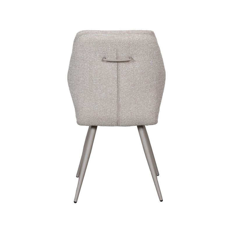 Eetkamerstoel Silvain Naturel Royal Boucle met taupe metalen onderstel