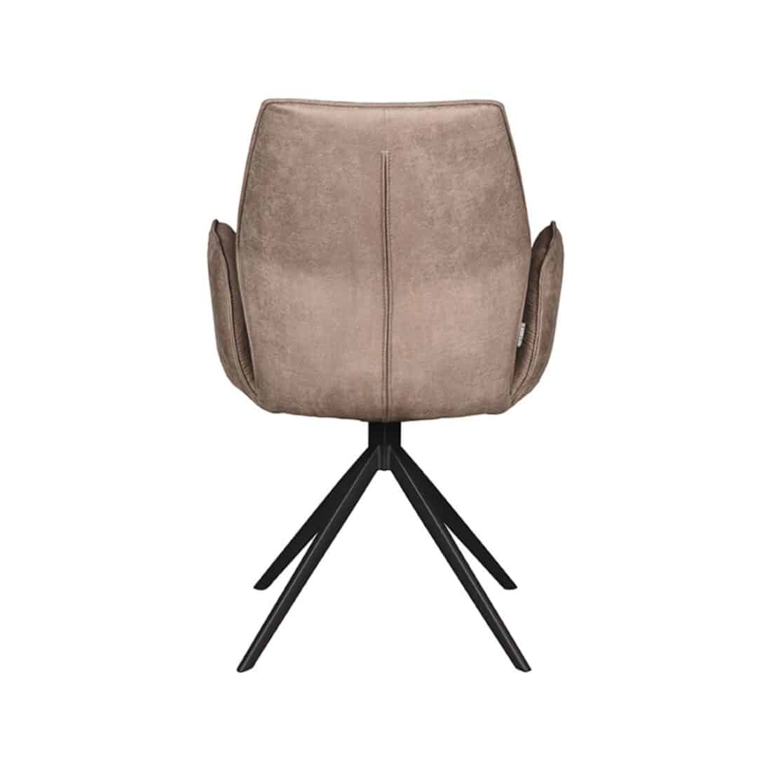 Eetkamerstoel Mellow van LABEL51 in naturel bouclé met taupekleurig metalen draaionderstel Eetkamerstoel Mellow van LABEL51 in naturel bouclé met taupekleurig metalen draaionderstel
