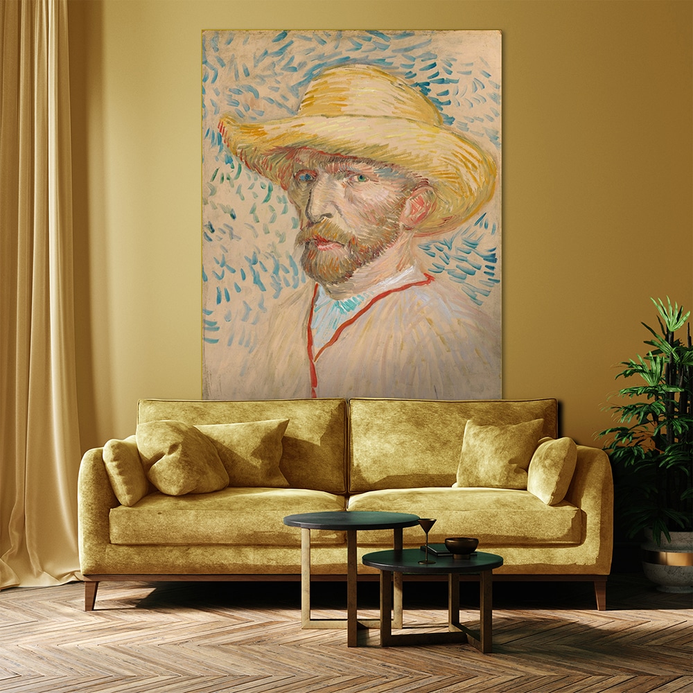 Muurmeesters Van Gogh Self Portrait With Straw Hat Impression