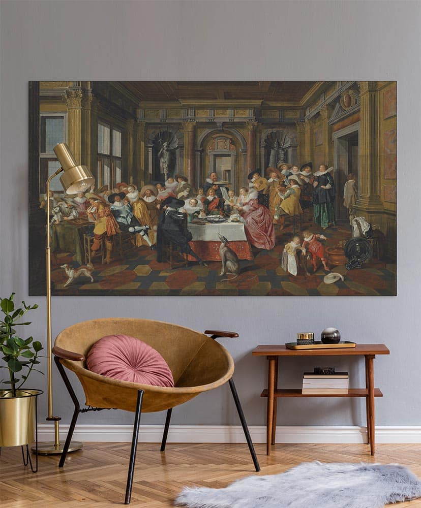 Wall Master's Elegant Company in a Dutch Renaissance Room Dirck Hals Dirck 1