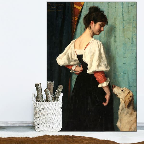 Muurmeesters Therese Schwartze Portrait of a Young Woman with the Dog Puck Reduced Impression 2