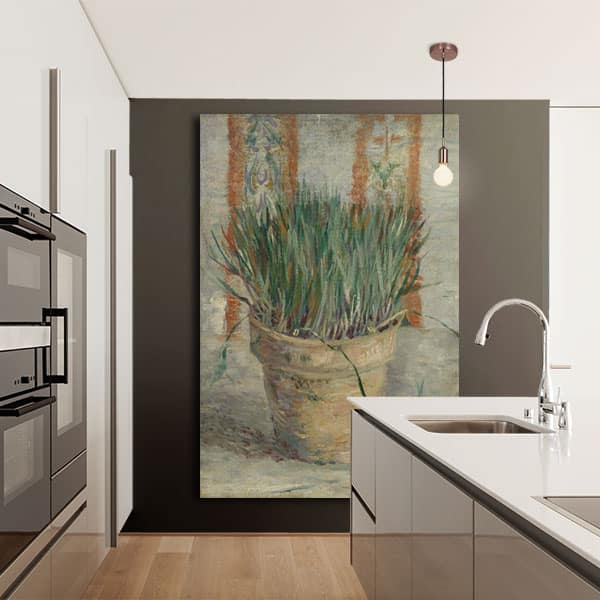 Wall Master Flower Pot with Chinese Chives Painter Vincent Van Gogh