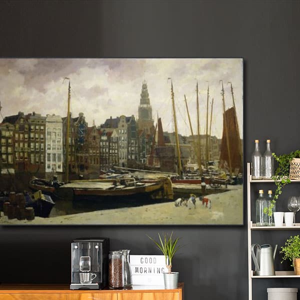 Muurmeesters Damrak In Amsterdam Schilder George Hendrik Breitner