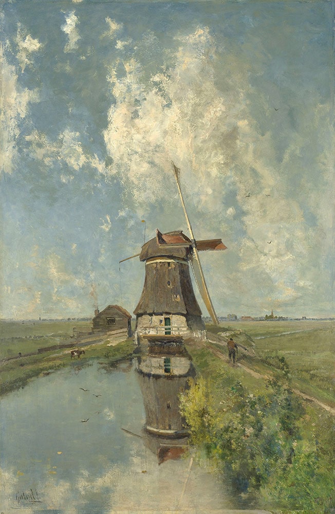 Wall Masters Gabriel Paul Joseph Contstantin A Mill on the Polder Canal 1