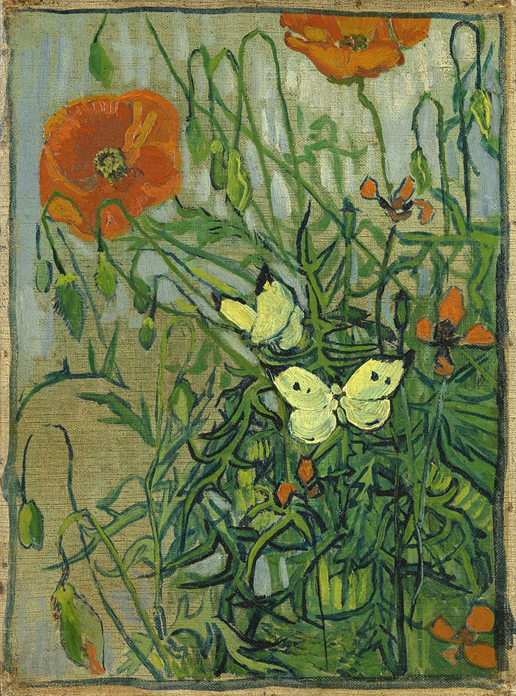 Muurmeesters Gogh Vincent Van Butterflies And Poppies 1