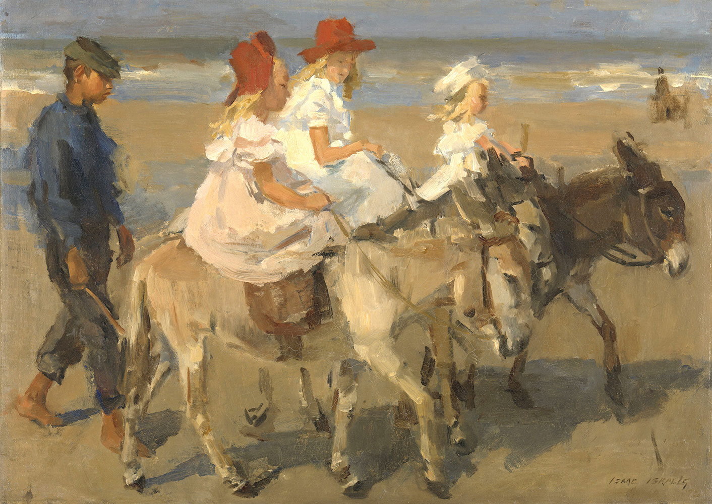 Wall Painters Israels Isaac Riding a Donkey Along the Beach