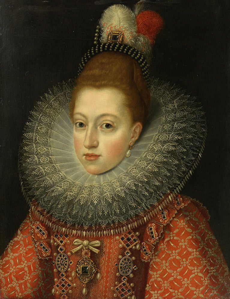 Muurmeesters Pourbus Atelier Frans Margaretha Van Oostenrijk 1584 1611 Echtgenote Van Fhilips Iii Koning Van Spanje Kopie