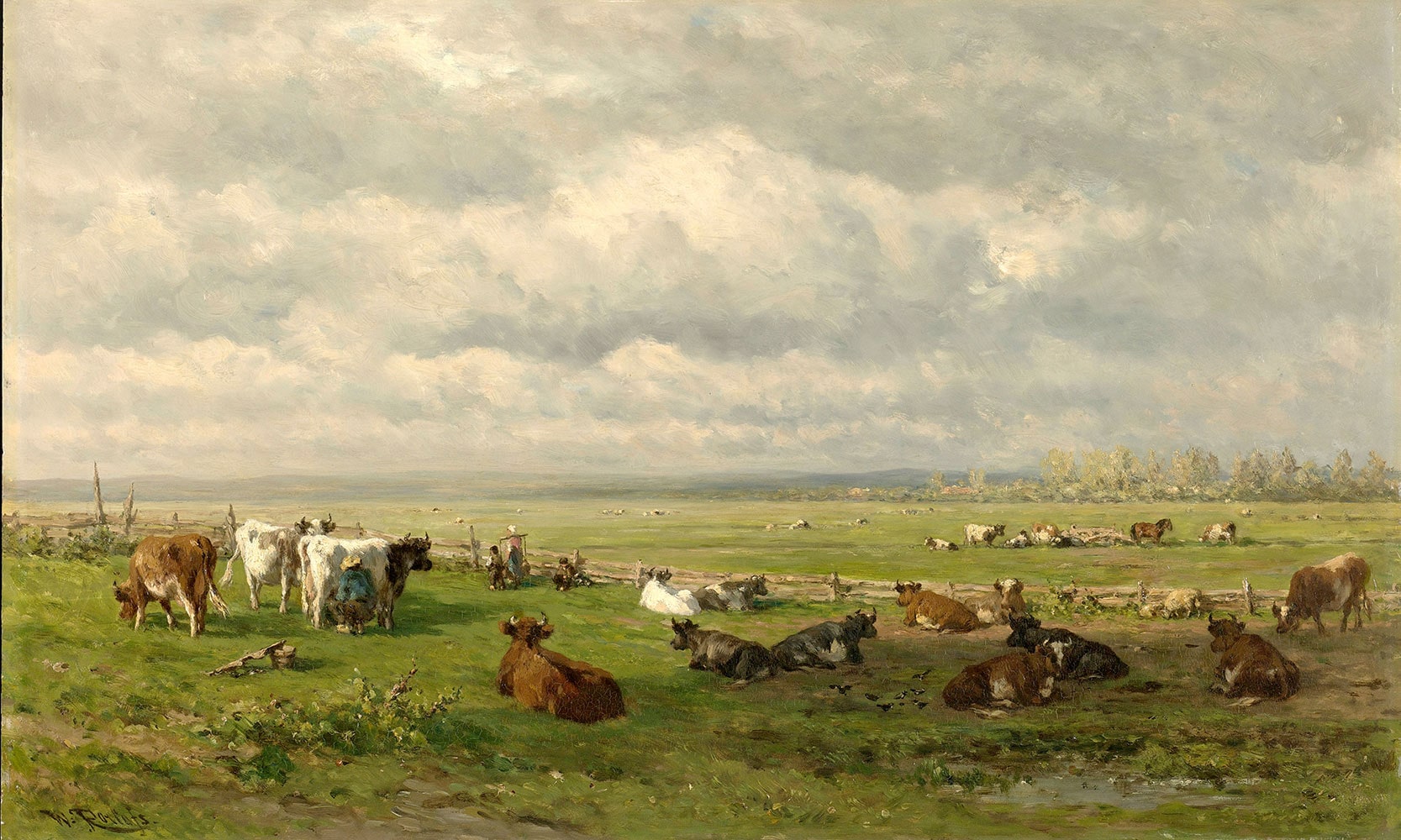 Wall Master Roelofs William Meadow Landscape With Cattle