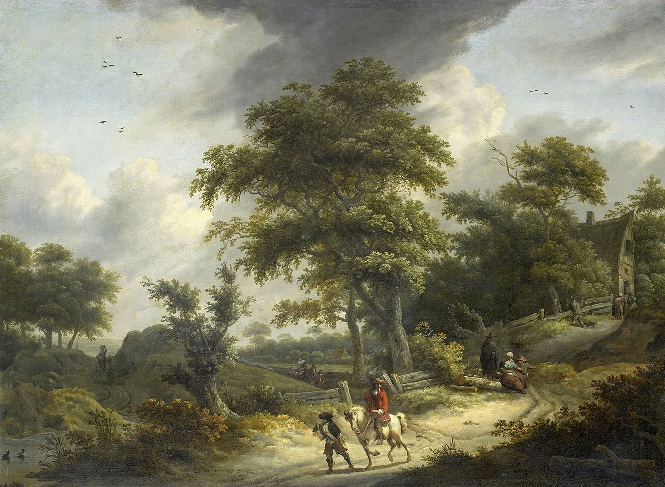 Wall Master's Vries Roelof Jansz Of Landscape With Falconer