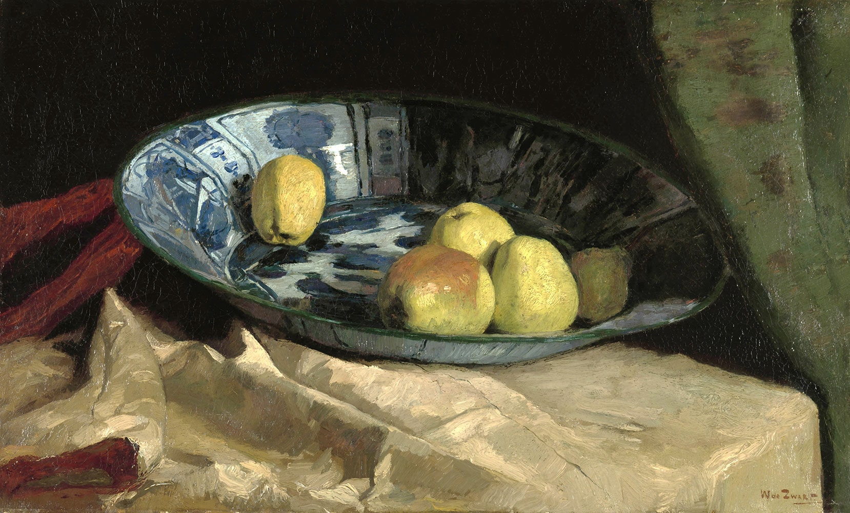 Wall Painters Black William The Still Life With Apples On A Delft Blue Bowl