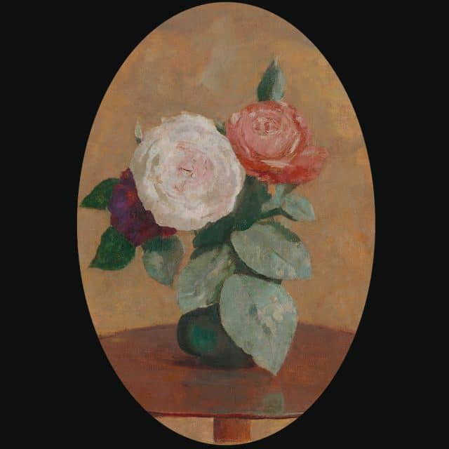 Roses In A Vase On A Table Design Marie Gon 8211 Oval