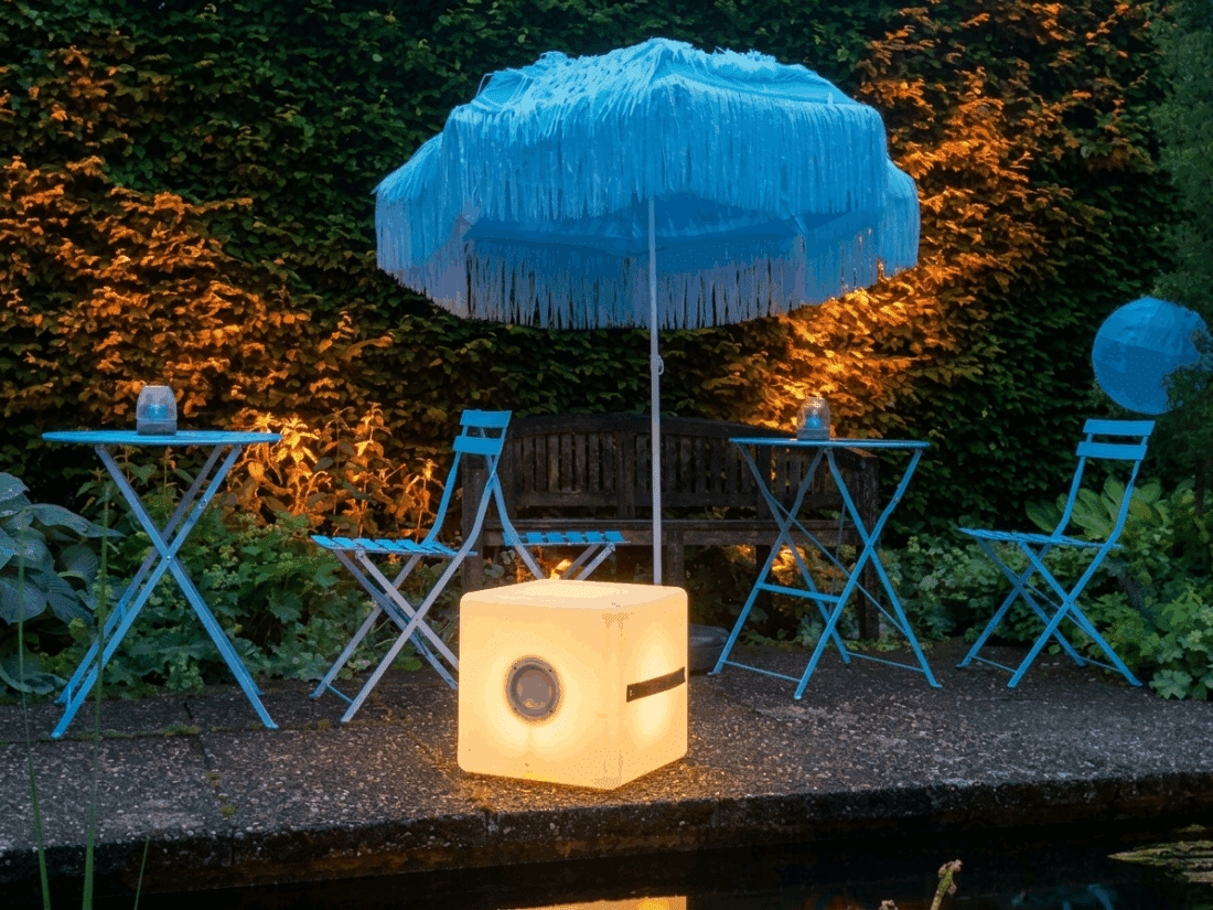 Kubus Speaker Tuinverlichting Bijzettafel Nikki Amsterdam