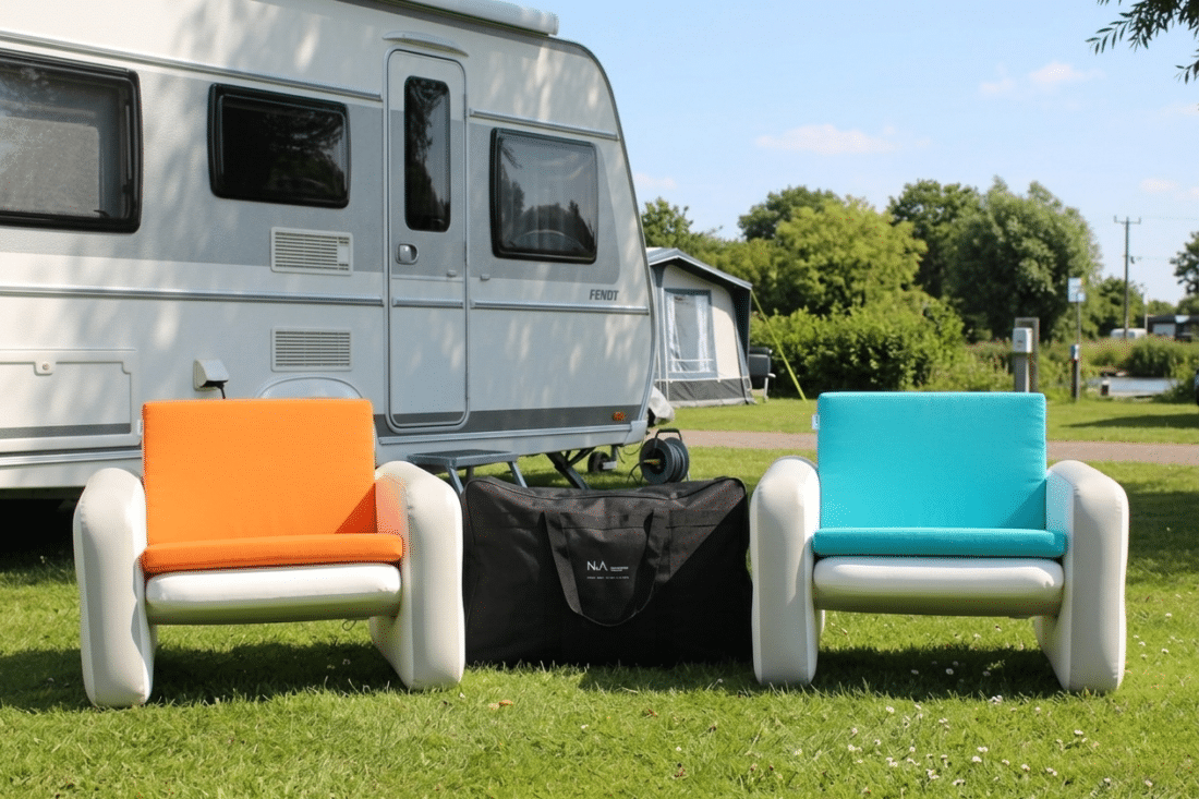 luxuriöse aufblasbare Campingstühle mit wasserabweisenden Polstern und Tragetasche luxuriöse aufblasbare Campingstühle mit wasserabweisenden Polstern und Tragetasche