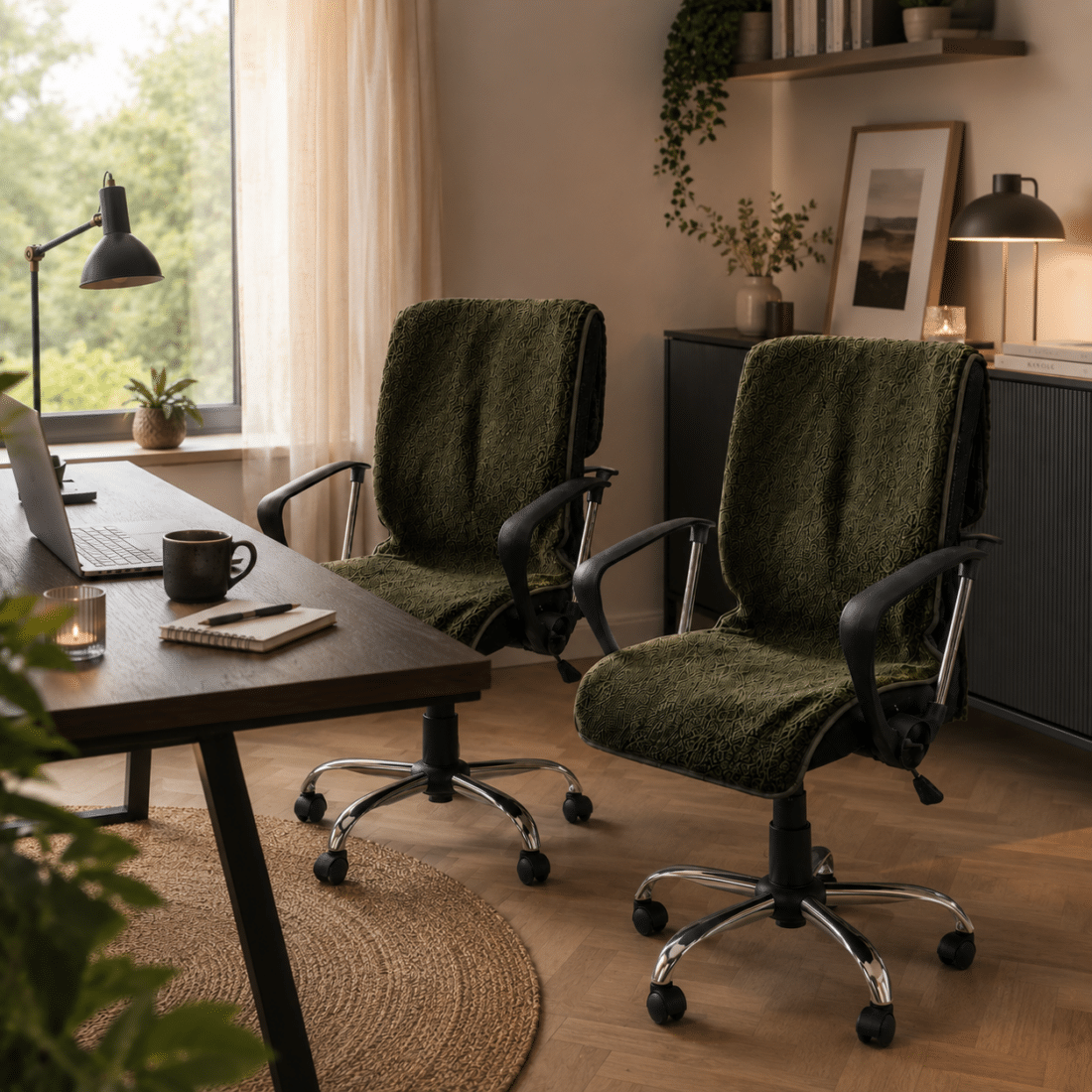 Thuiswerken Infrarood Stoelverwarmer Groen Draadloos Thuiswerken Infrarood Stoelverwarmer Groen Draadloos