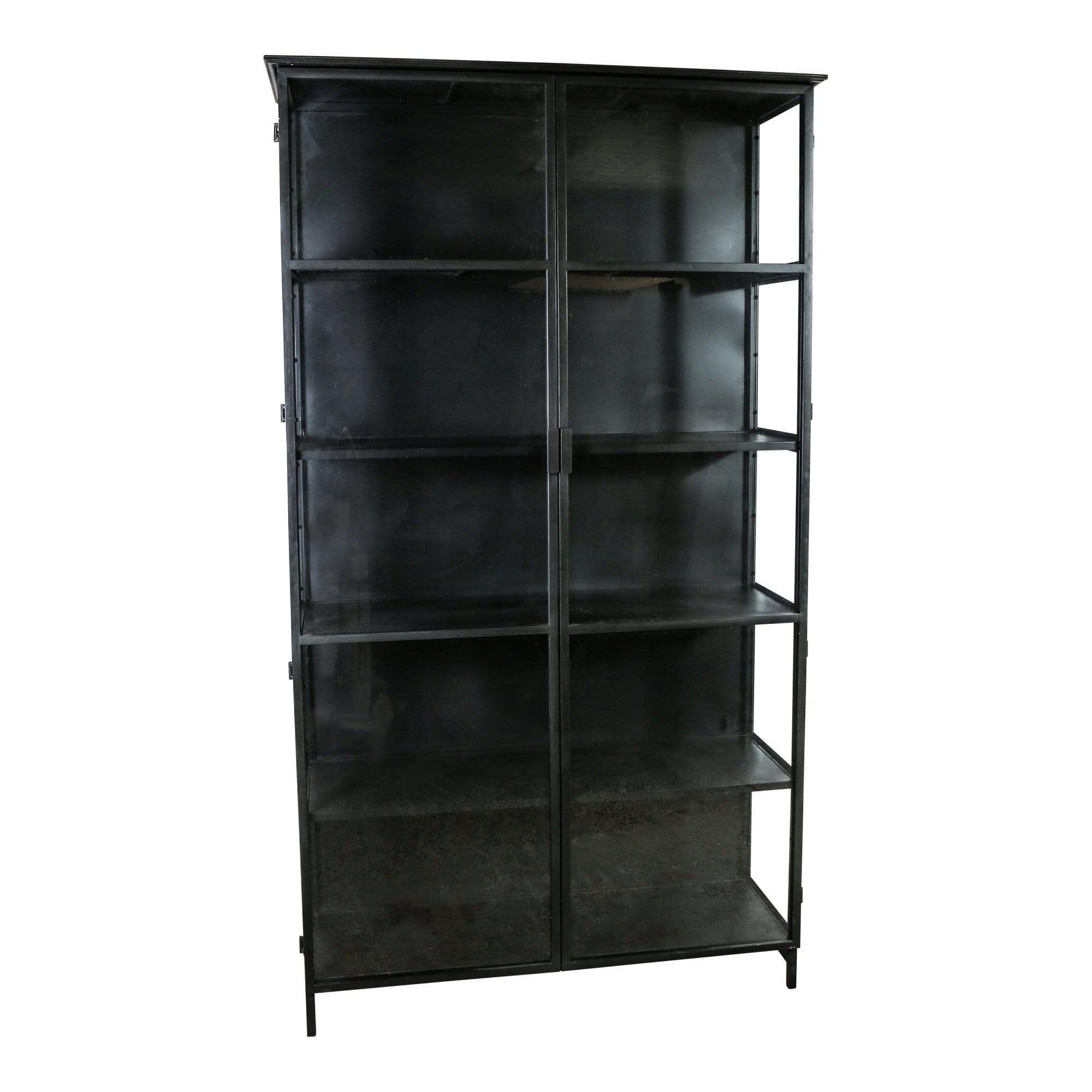 Elina Glass cabinet black Iron frame 2 doors Gratis Bezorgen - online bestellen bij Potz Wonen