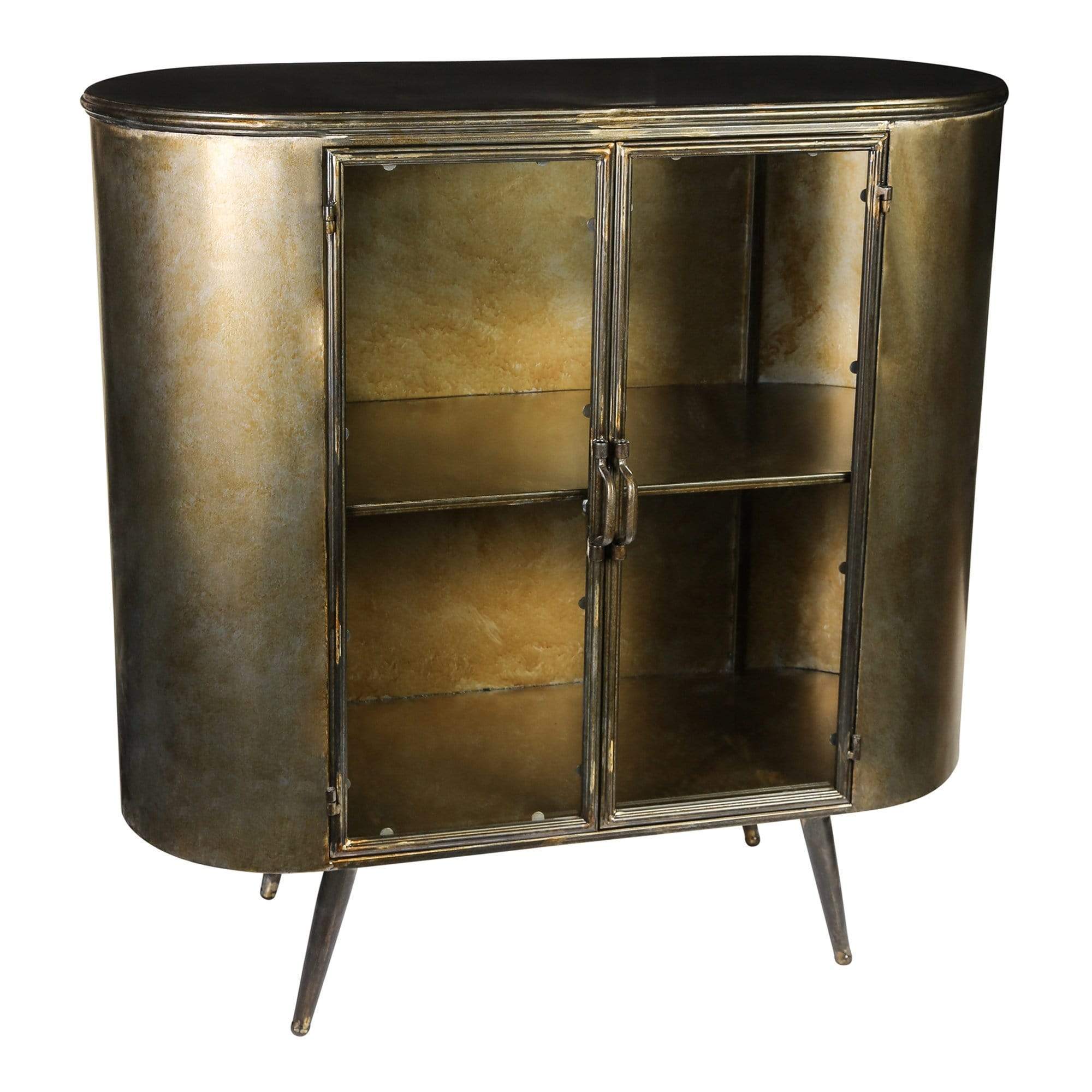 Spacer brass Iron Glass door cabinet low Gratis bezorgen - online bestellen bij Potz Wonen