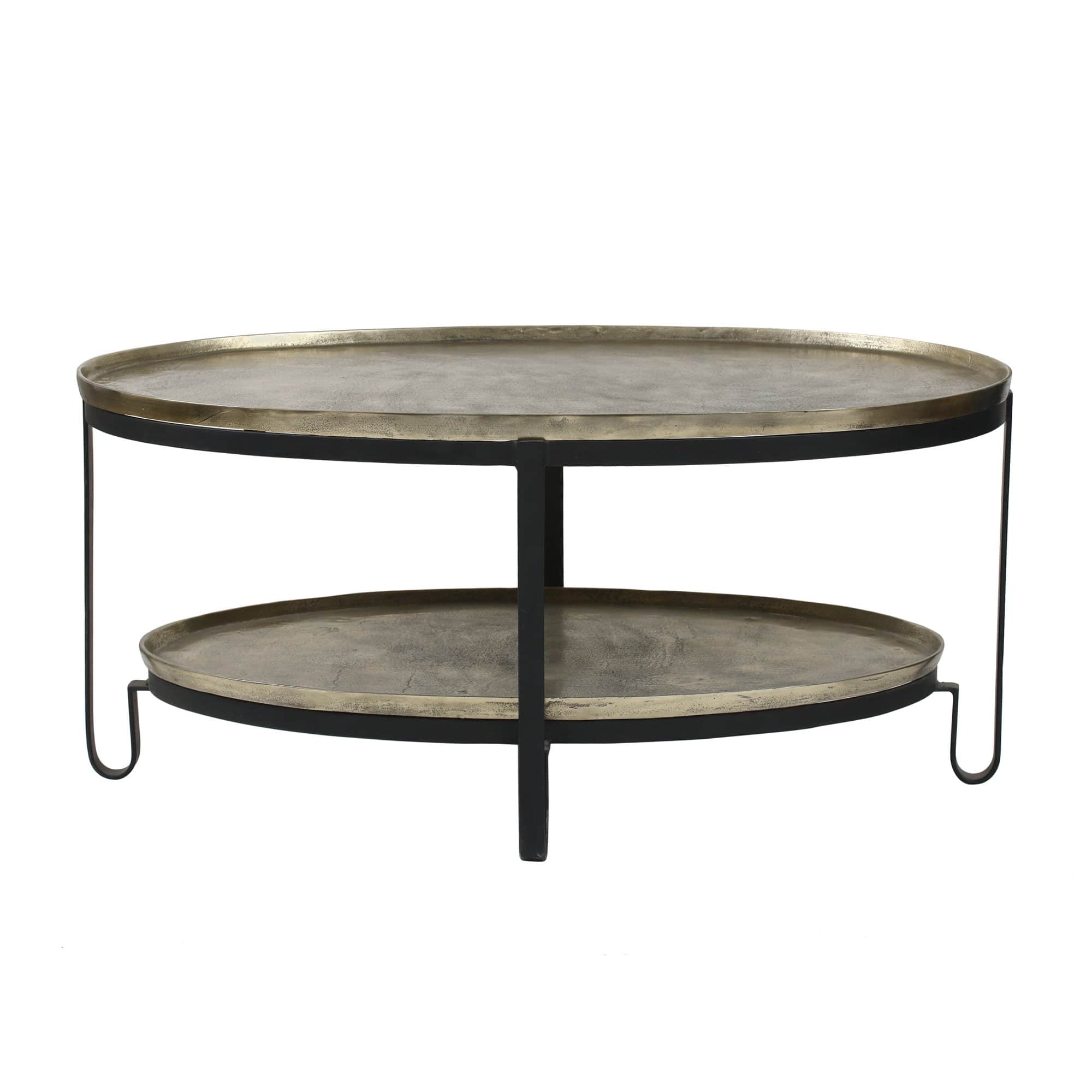 Kae gold ovale alu black Iron coffee table 2 layer gratis bezorgen - online bestellen bij Potz Wonen
