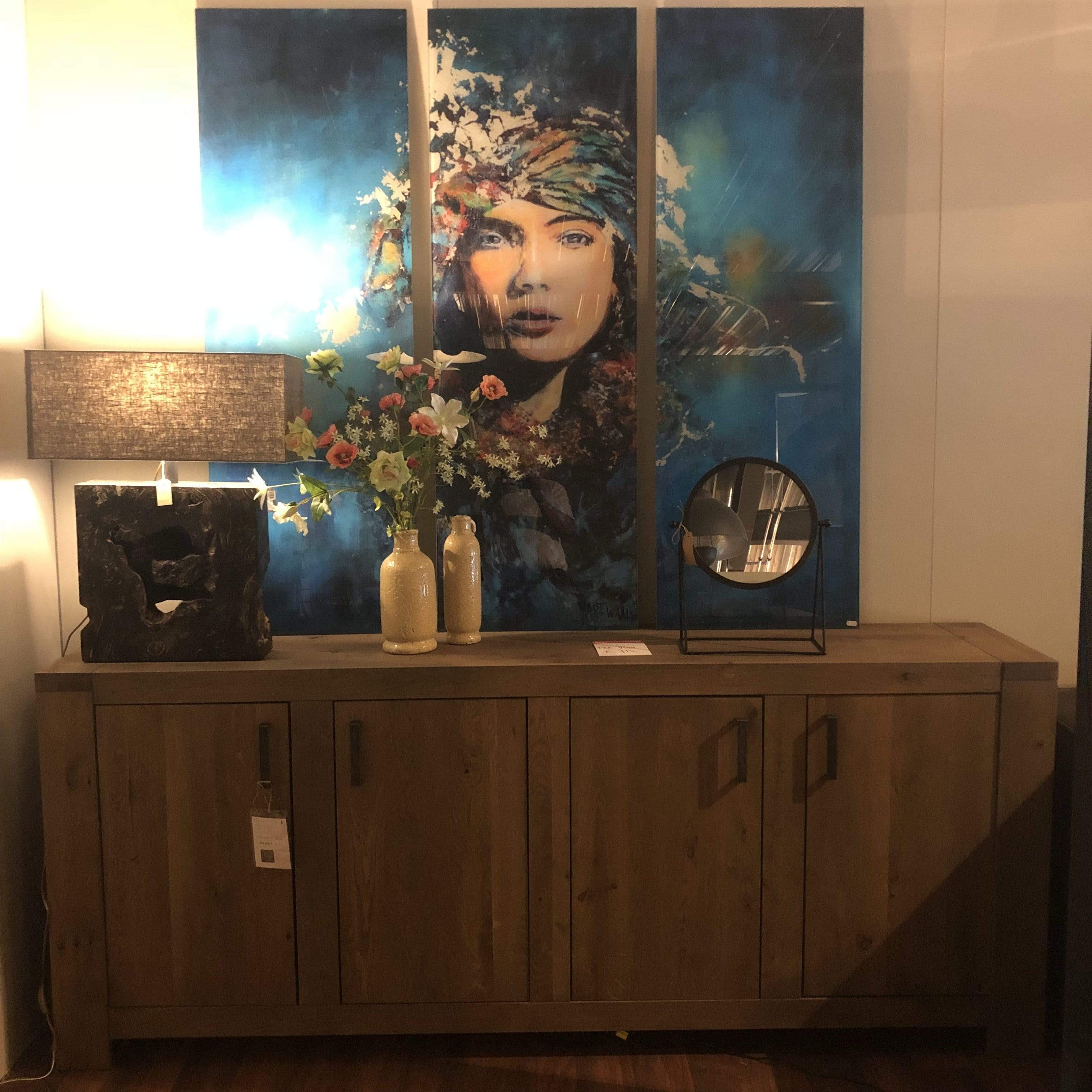 Schilderij 3 Luik blauw - online bestellen bij Potz Wonen