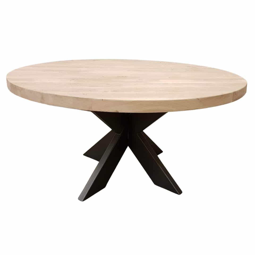 Eetkamertafel Rond Massief Eiken 8211 6 Cm