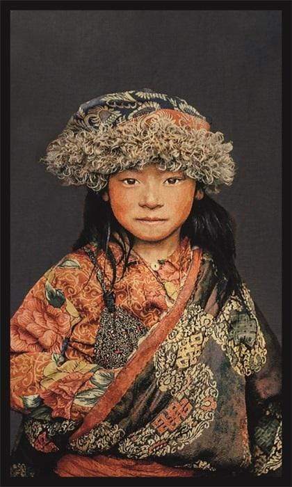 schilderij Tibetan Child Blue