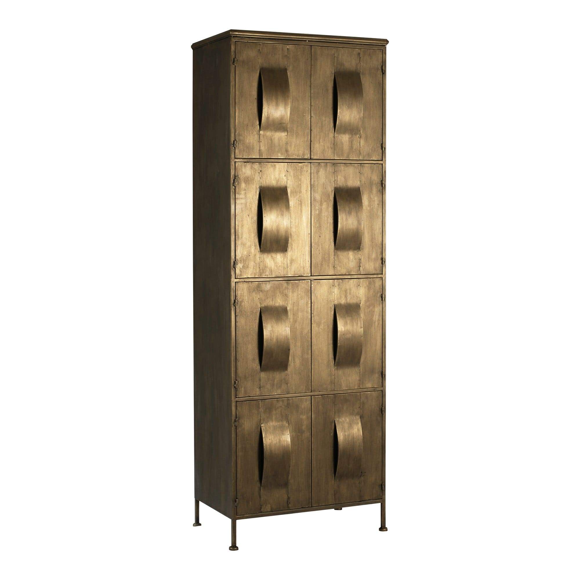 PTMD Kast Acalia Gold metal cabinet 8 drawers