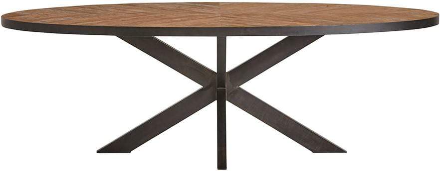 nijwie Eetkamertafel ovale eetkamertafel oud teak industrieel