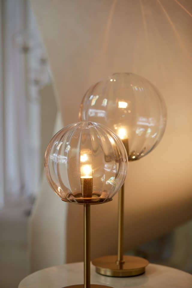 Tafellamp Magdala 8211 20 215 43 Cm 8211 Glas Clear Goud 8211 Rhb Home Amp Living