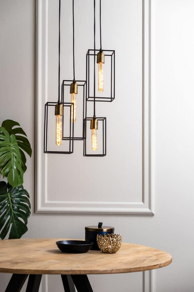 Hanglamp Marley 8211 35x32x57 Cm 8211 Mat Zwart Antiek Brons 8211 Rhb Home Amp Living