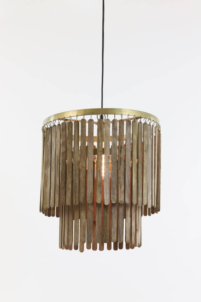 Hanglamp Gularo 8211 45 215 43 Cm 8211 Hout 8211 Bruin Brons 8211 Rhb Home Amp Living