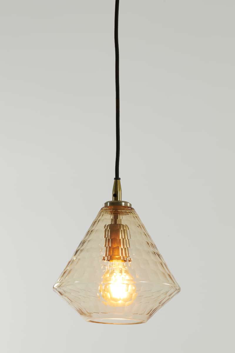 Hanging Lamp Delilu 8211 20 215 23 Cm 8211 Glas Amber Antiek Brons 8211 Rhb Home Amp Living