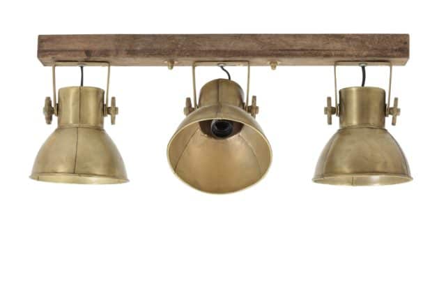 Hang Wandlamp Elay 8211 65x18x25 Cm 8211 Brons Hout Bruin 8211 Rhb Home Amp Living