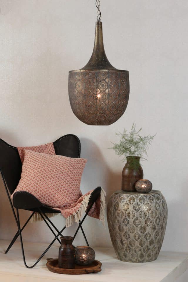 Hanglamp Tanya 8211 41 215 74 Cm 8211 Bruin Goud 8211 Rhb Home Amp Living