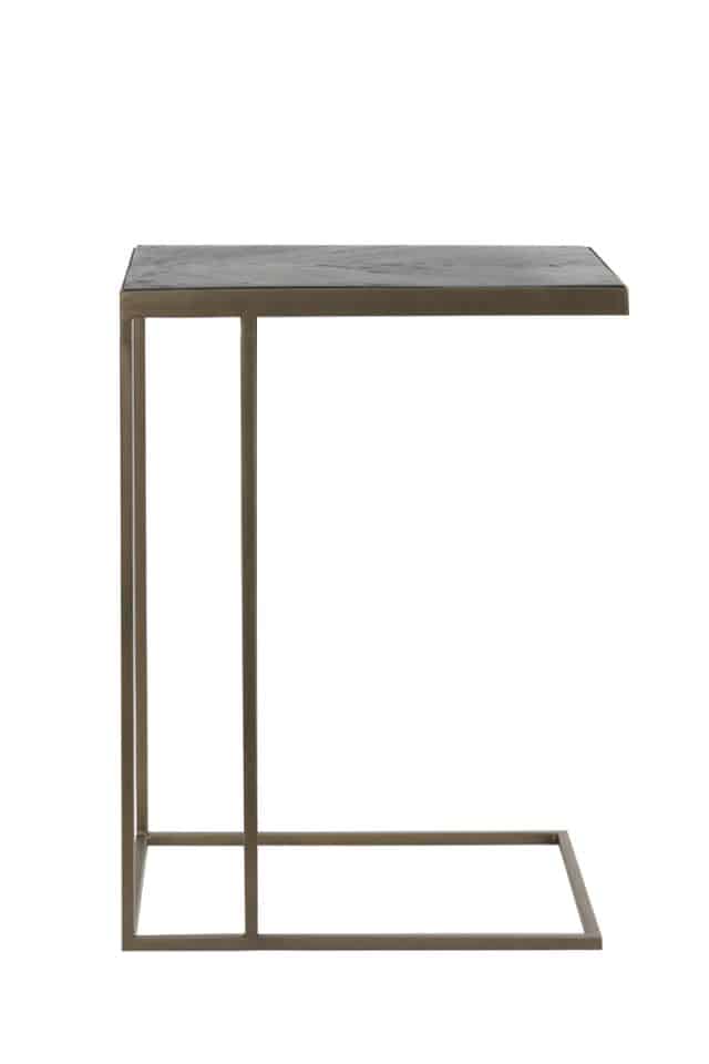Side Table 45x30x62 Cm Chisa Wood Black Ant Bronze