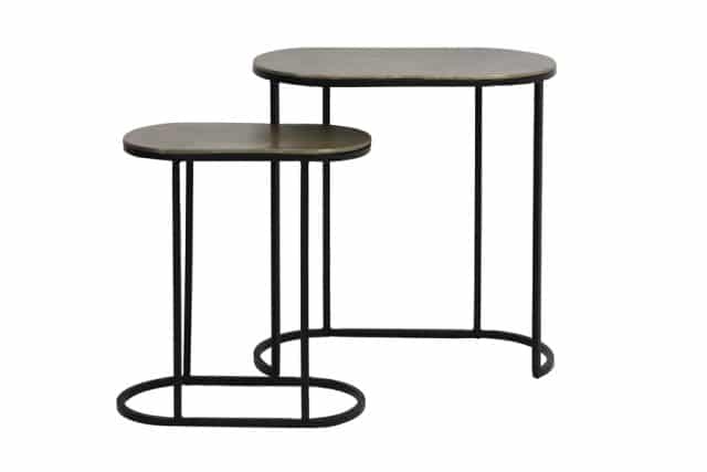 Bijzettafel Bocov S 2 8211 53x26x53 Cm 8211 Antique Brons Zwart 8211 Rhb Home Amp Living