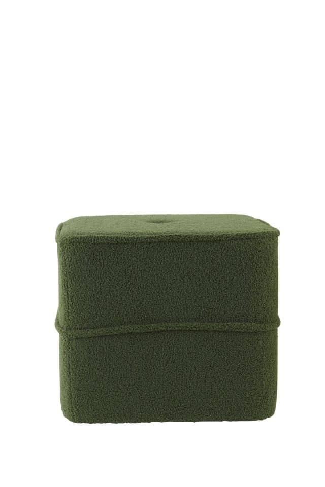 Poef Kiki 8211 40x40x35 Cm 8211 Teddy Dark Olive Groen 8211 Rhb Home Amp Living