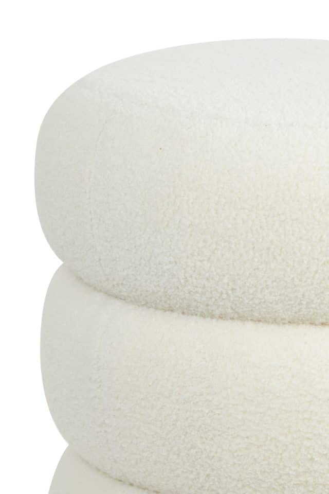 Poef Kimi 8211 40 215 45 Cm 8211 Teddy Wit Goud 8211 Rhb Home Amp Living