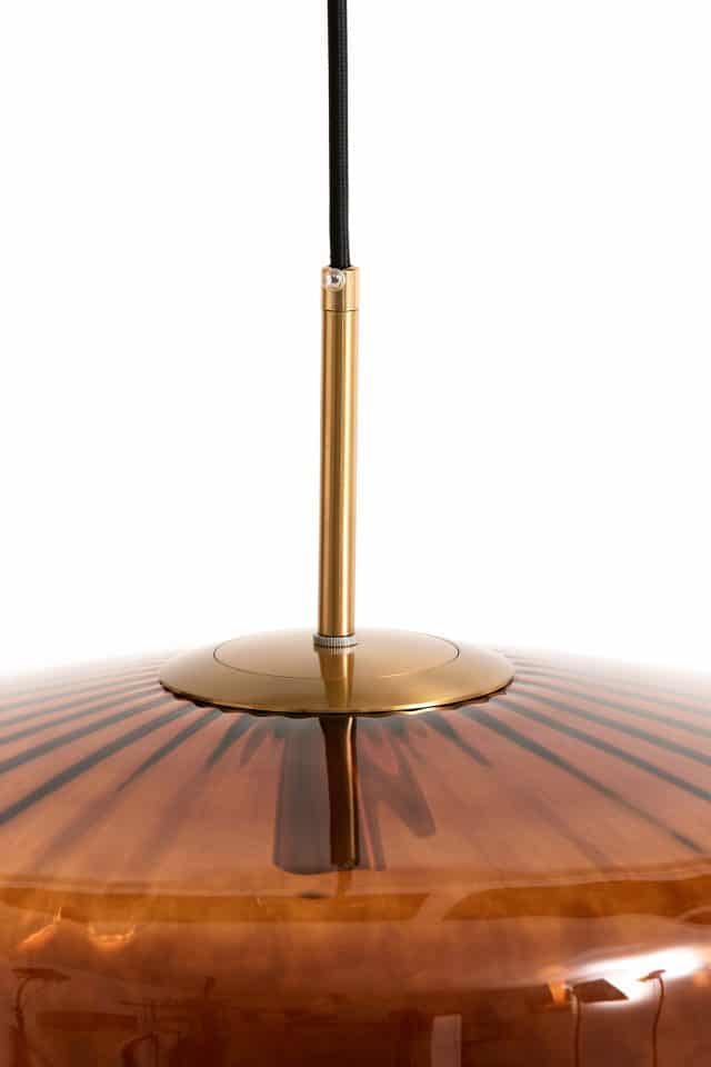 Hanging Lamp Pleat 8211 30 215 17 Cm 8211 Glas Bruin Goud 8211 Rhb Home Amp Living