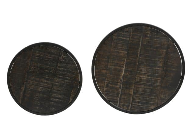Bijzettafel Set Van 2 8211 40 215 45 50x52cm 8211 Doba 8211 Hout 8211 Antique Mat Zwart 8211 Rhb Home Amp Living