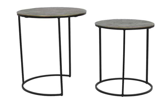 Bijzettafel Set Van 2 8211 41 215 46 49x52cm 8211 Rengo 8211 Texture Antique Bronze 8211 Rhb Home Amp Living