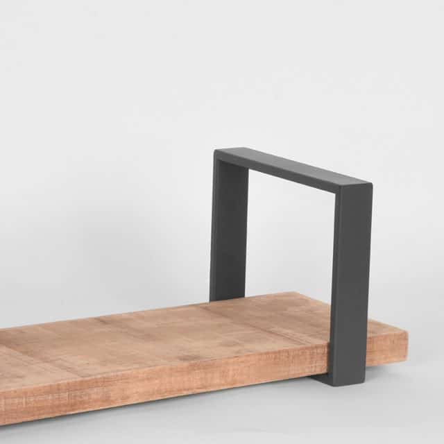 Wanddecoratie Slam Wandplank 8211 Burned Steel 8211 Mangohout 8211 M 8211 Rhb Home Amp Living