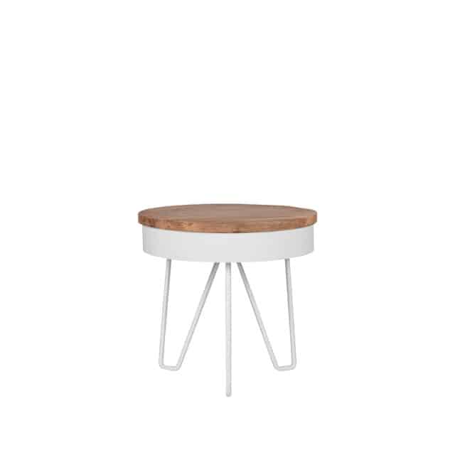 Label51 Bijzettafel Saran 8211 Wit 8211 Metaal 8211 Rond 8211 44 Cm