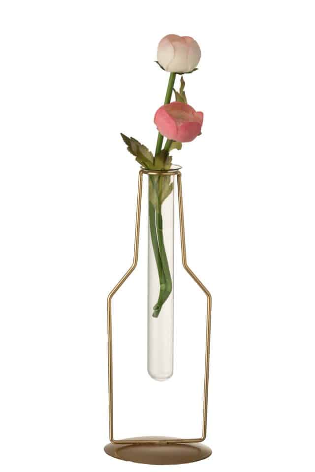 Vaas 1 Buis Fles 8211 Metaal Glas 8211 Goud 8211 Klein 8211 Rhb Home Amp Living