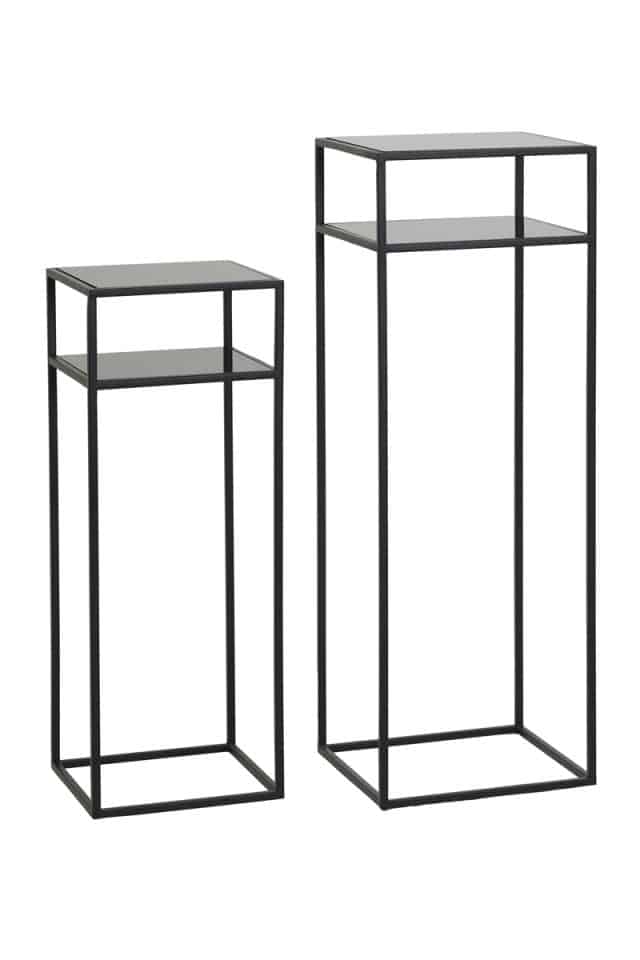 Pilaar S 2 Bilo 8211 30x30x80 35x35x100 Cm 8211 Mat Zwart Glas Zwart 8211 Rhb Home Amp Living