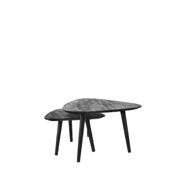 Salontafel Set Rock 8211 Zwart 8211 Mangohout 8211 Rhb Home Amp Living