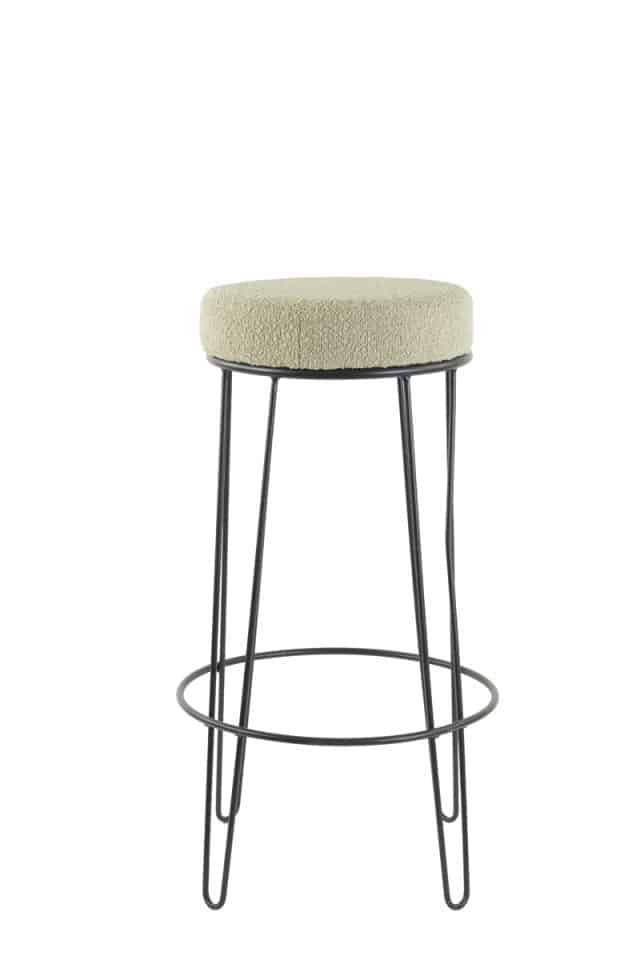 Barkruk Alice 8211 41 215 73 Cm 8211 Boucl Licht Karamel Zwart 8211 Rhb Home Amp Living