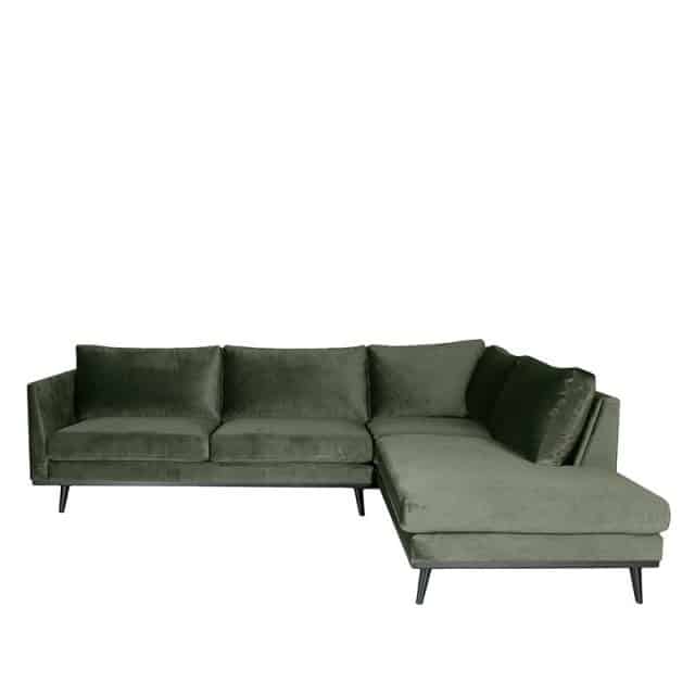 Hoekbank Siena 8211 Legergroen 8211 Fluweel 8211 2 5 Zits Ottomane 8211 Label51 8211 Rhb Home Amp Living