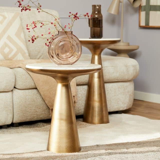 Bijzettafel Essy Large 8211 Wit Marmer 8211 45 Cm 8211 Rhb Home Amp Living